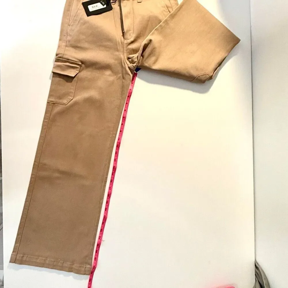 NWT PAIGE Carly Coated High Waist Wide Leg Jeans in latte Size 27